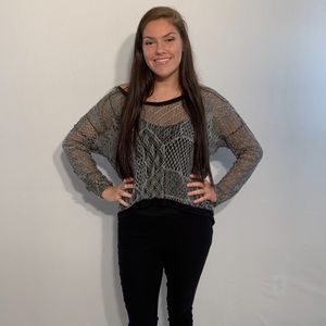 See through Rue 21 Long Sleeved Over Shirt